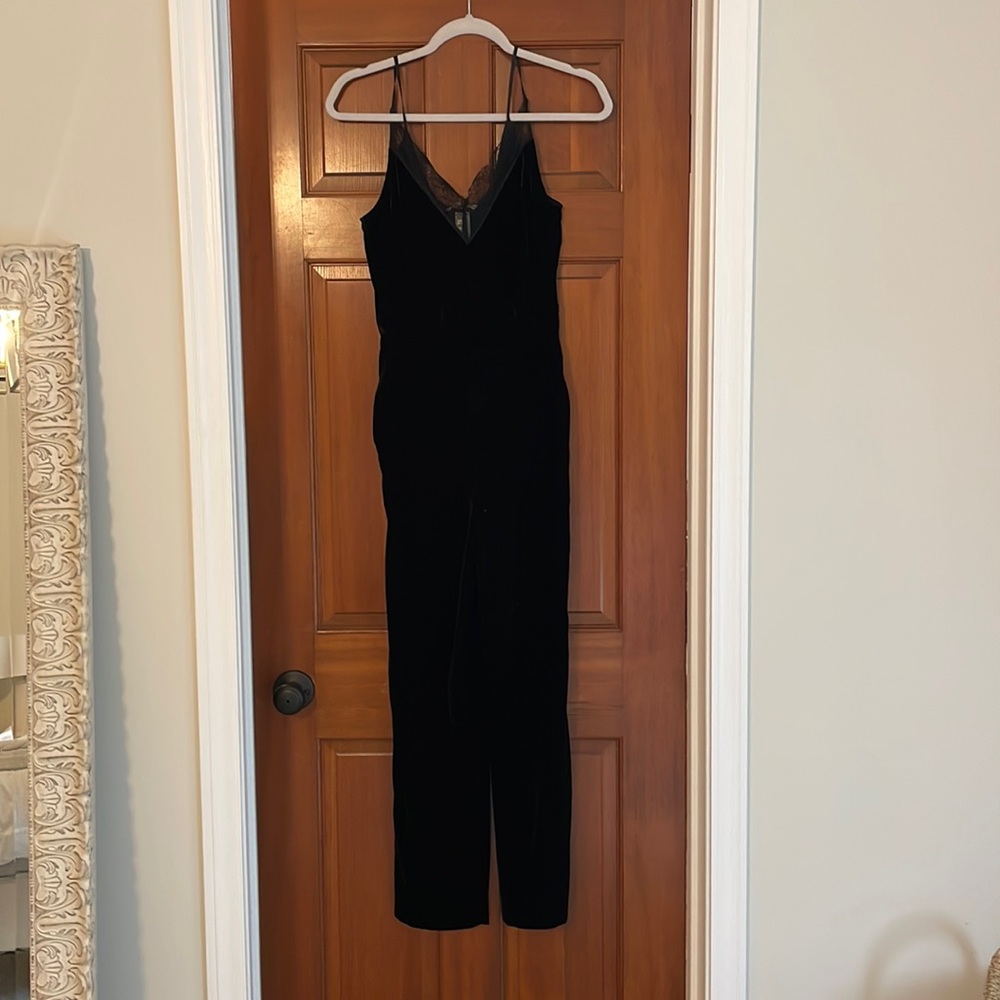 Black velvet jumpsuit